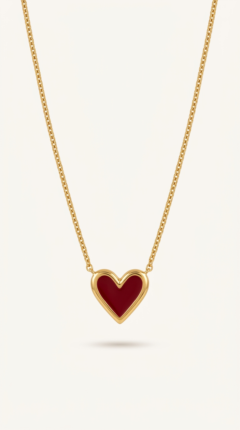 Goldkette mit weinrotem Akzent