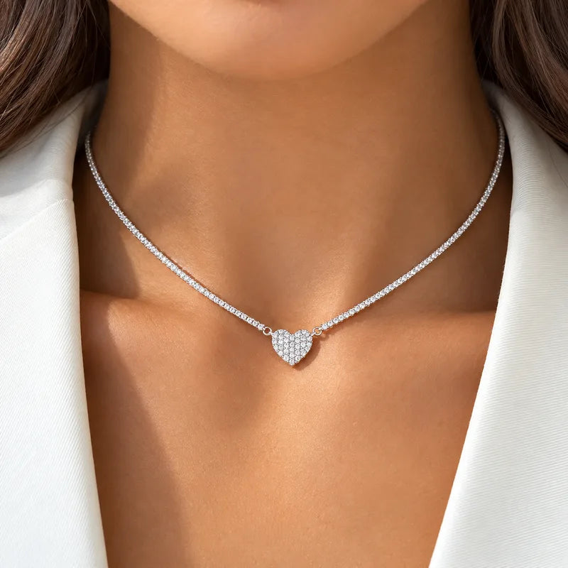 Pavé-Herz 925 Silber